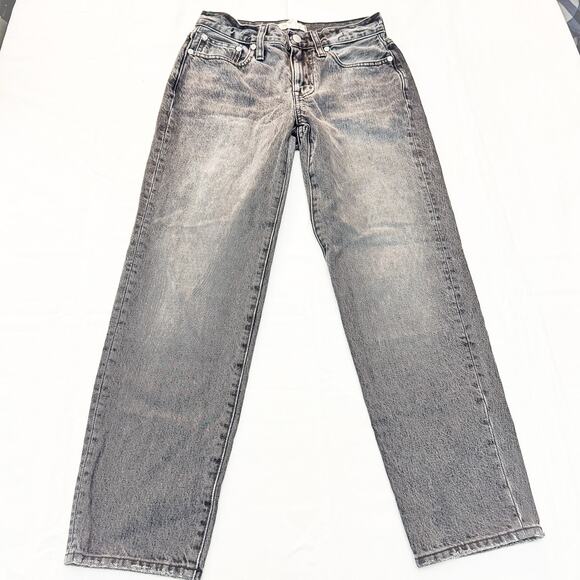 Madewell The Slouchy Boyjean Gray Wash Denim Jeans Zip Fly Size 23P - Picture 2 of 8